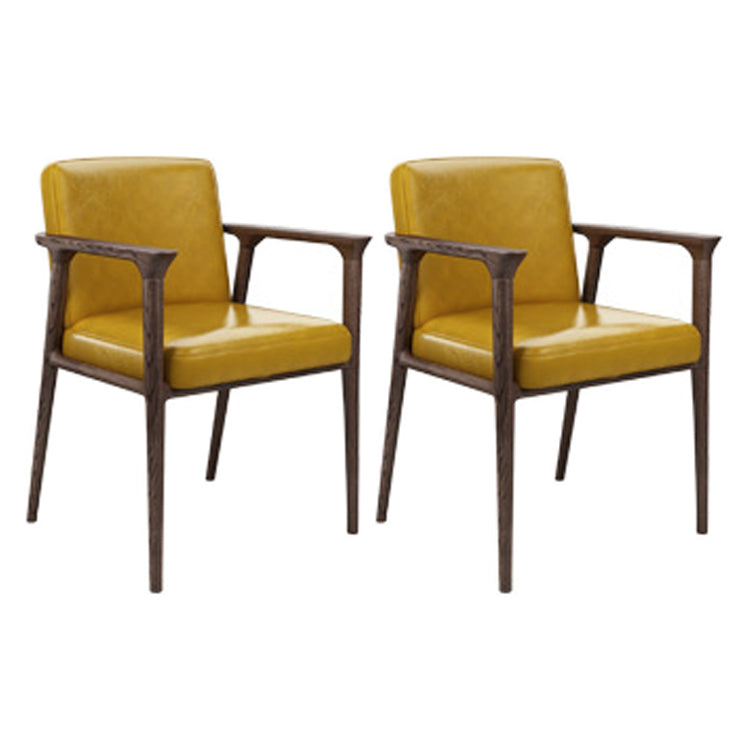 Traditional Style Ash Wood Chairs Solid Back Arm Kitchen Dining Chairs Yellow 2 Piece Set Clearhalo ' kitchen&dining_furn' 'Dining Chairs' 'Dining Tables & Seating' 'dining_chair' 'furn' 'furn_dining_chair' 'Furniture' 'furniture_dining_chair' 'Kitchen & Dining Furniture' 'kitchen' 3725020