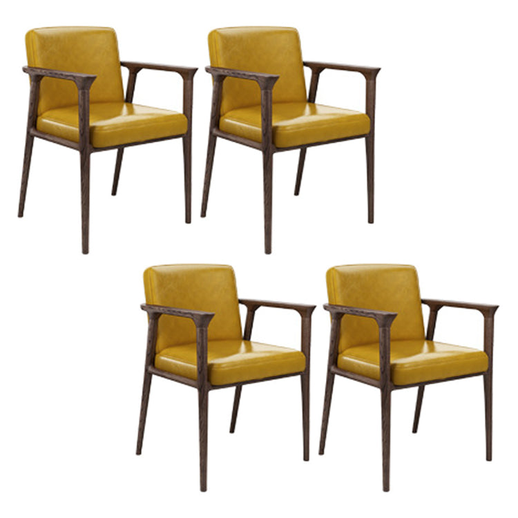 Traditional Style Ash Wood Chairs Solid Back Arm Kitchen Dining Chairs Yellow 4 Piece Set Clearhalo ' kitchen&dining_furn' 'Dining Chairs' 'Dining Tables & Seating' 'dining_chair' 'furn' 'furn_dining_chair' 'Furniture' 'furniture_dining_chair' 'Kitchen & Dining Furniture' 'kitchen' 3725021