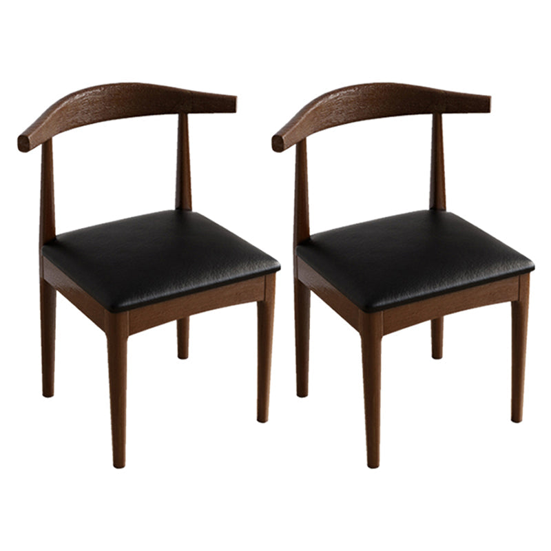 Scandinavian Style Wood Dining Chairs Dining Room Open Back Dining Side Armless Chair Matte Black 2 Piece Set Clearhalo ' kitchen&dining_furn' 'Dining Chairs' 'Dining Tables & Seating' 'dining_chair' 'furn' 'furn_dining_chair' 'Furniture' 'furniture_dining_chair' 'Kitchen & Dining Furniture' 'kitchen' 3725042