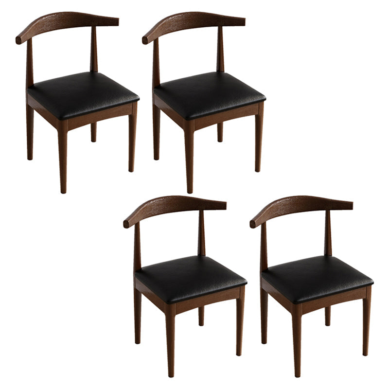 Scandinavian Style Wood Dining Chairs Dining Room Open Back Dining Side Armless Chair Matte Black 4 Piece Set Clearhalo ' kitchen&dining_furn' 'Dining Chairs' 'Dining Tables & Seating' 'dining_chair' 'furn' 'furn_dining_chair' 'Furniture' 'furniture_dining_chair' 'Kitchen & Dining Furniture' 'kitchen' 3725043