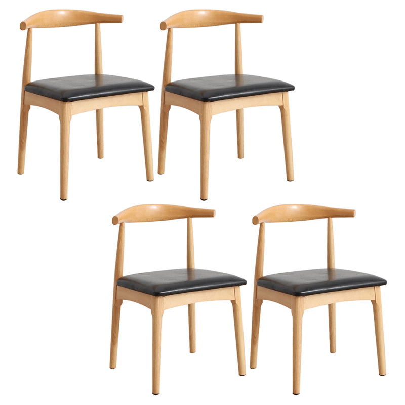 Scandinavian Style Wood Dining Chairs Dining Room Open Back Dining Side Armless Chair Black 4 Piece Set Clearhalo ' kitchen&dining_furn' 'Dining Chairs' 'Dining Tables & Seating' 'dining_chair' 'furn' 'furn_dining_chair' 'Furniture' 'furniture_dining_chair' 'Kitchen & Dining Furniture' 'kitchen' 3725051