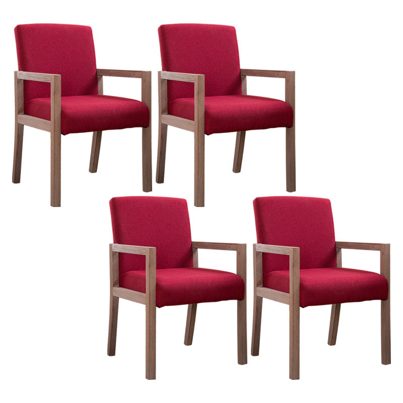 Country Style Pine Wood Chair Set Solid Back Dining Armchairs for Kitchen Dark Red 4 Piece Set Clearhalo ' kitchen&dining_furn' 'Dining Chairs' 'Dining Tables & Seating' 'dining_chair' 'furn' 'furn_dining_chair' 'Furniture' 'furniture_dining_chair' 'Kitchen & Dining Furniture' 'kitchen' 3725057