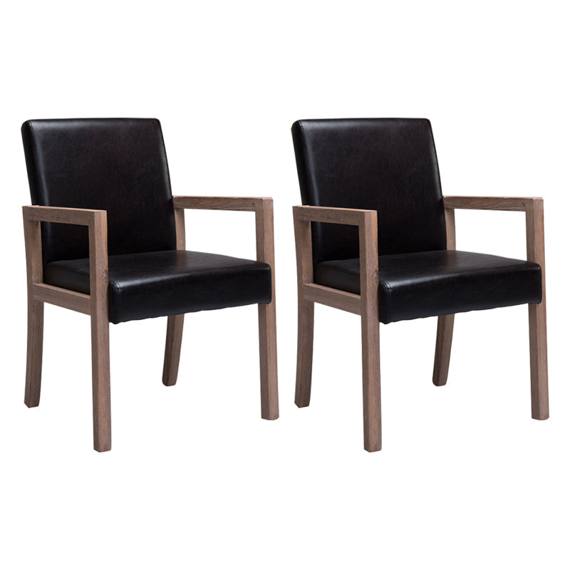 Country Style Pine Wood Chair Set Solid Back Dining Armchairs for Kitchen Black 2 Piece Set Clearhalo ' kitchen&dining_furn' 'Dining Chairs' 'Dining Tables & Seating' 'dining_chair' 'furn' 'furn_dining_chair' 'Furniture' 'furniture_dining_chair' 'Kitchen & Dining Furniture' 'kitchen' 3725061