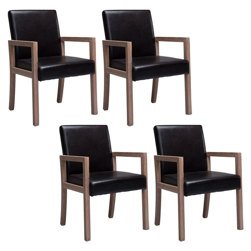Country Style Pine Wood Chair Set Solid Back Dining Armchairs for Kitchen Black 4 Piece Set Clearhalo ' kitchen&dining_furn' 'Dining Chairs' 'Dining Tables & Seating' 'dining_chair' 'furn' 'furn_dining_chair' 'Furniture' 'furniture_dining_chair' 'Kitchen & Dining Furniture' 'kitchen' 3725063