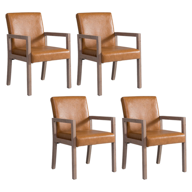 Country Style Pine Wood Chair Set Solid Back Dining Armchairs for Kitchen Orange 4 Piece Set Clearhalo ' kitchen&dining_furn' 'Dining Chairs' 'Dining Tables & Seating' 'dining_chair' 'furn' 'furn_dining_chair' 'Furniture' 'furniture_dining_chair' 'Kitchen & Dining Furniture' 'kitchen' 3725073