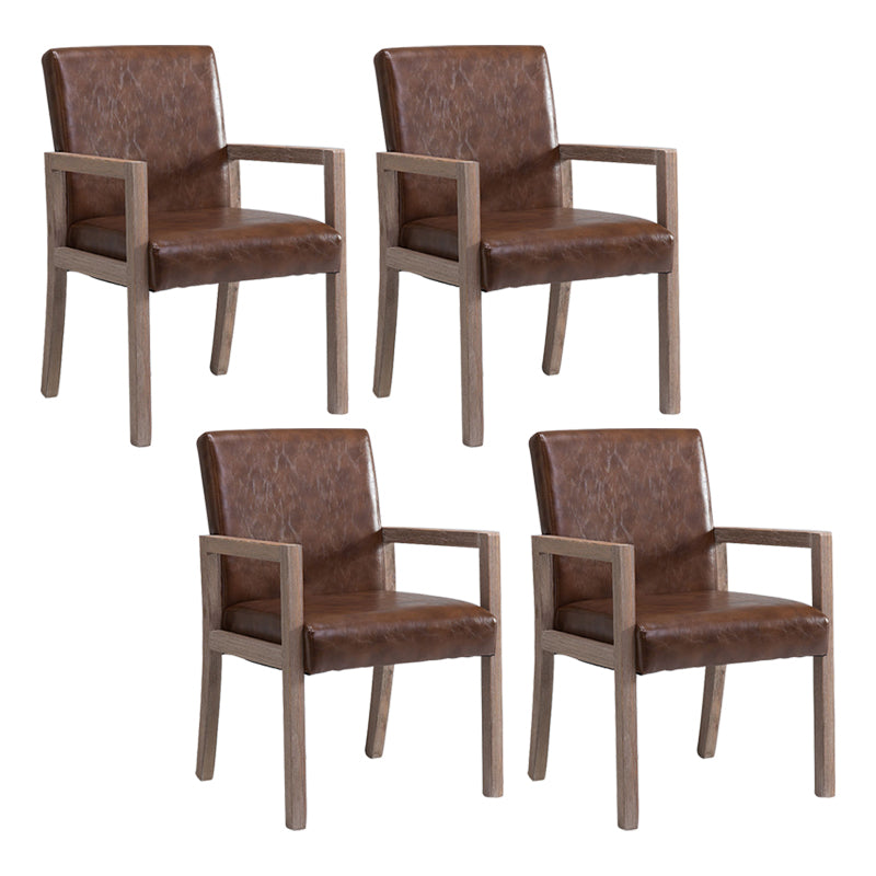 Country Style Pine Wood Chair Set Solid Back Dining Armchairs for Kitchen Light Brown 4 Piece Set Clearhalo ' kitchen&dining_furn' 'Dining Chairs' 'Dining Tables & Seating' 'dining_chair' 'furn' 'furn_dining_chair' 'Furniture' 'furniture_dining_chair' 'Kitchen & Dining Furniture' 'kitchen' 3725088