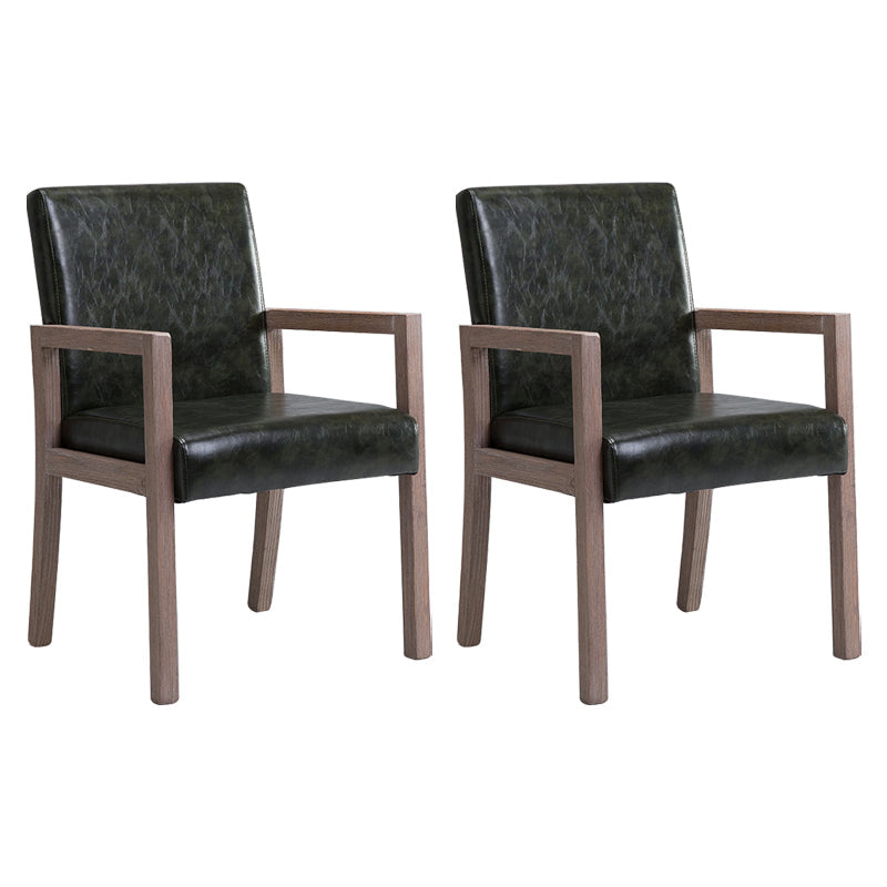 Country Style Pine Wood Chair Set Solid Back Dining Armchairs for Kitchen Blackish Green 2 Piece Set Clearhalo ' kitchen&dining_furn' 'Dining Chairs' 'Dining Tables & Seating' 'dining_chair' 'furn' 'furn_dining_chair' 'Furniture' 'furniture_dining_chair' 'Kitchen & Dining Furniture' 'kitchen' 3725090