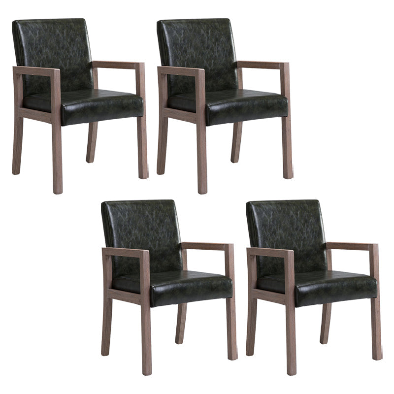 Country Style Pine Wood Chair Set Solid Back Dining Armchairs for Kitchen Blackish Green 4 Piece Set Clearhalo ' kitchen&dining_furn' 'Dining Chairs' 'Dining Tables & Seating' 'dining_chair' 'furn' 'furn_dining_chair' 'Furniture' 'furniture_dining_chair' 'Kitchen & Dining Furniture' 'kitchen' 3725091