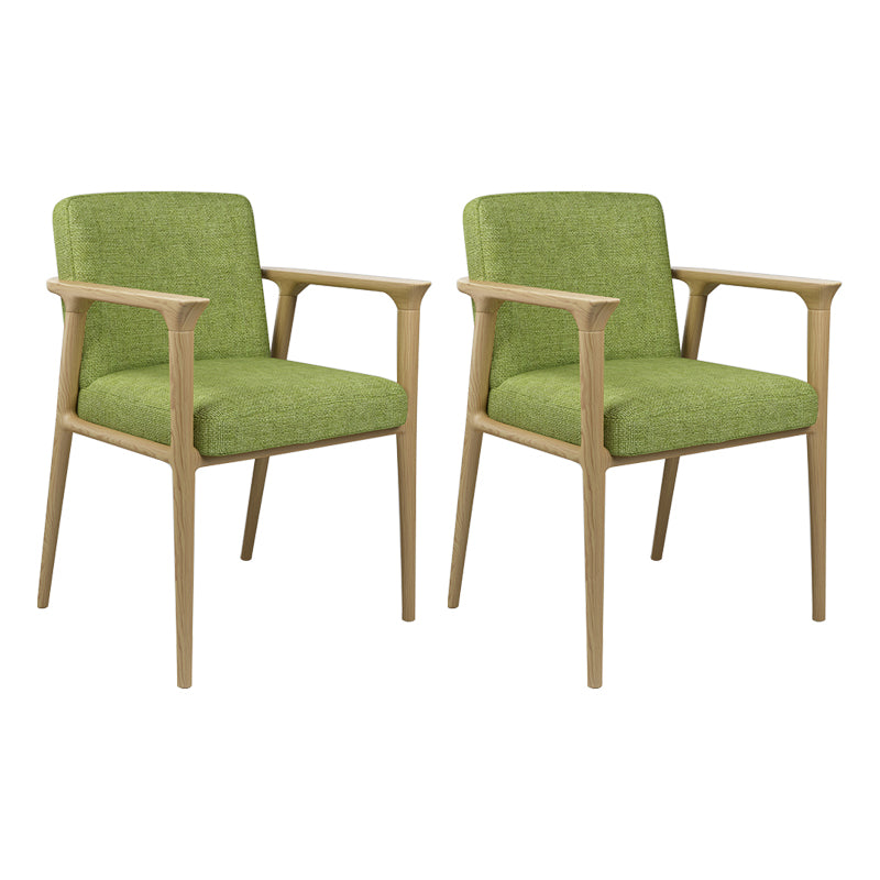 Traditional Style Ash Wood Chairs Solid Back Arm Kichen Dining Rooms Chair Green 2 Piece Set Clearhalo ' kitchen&dining_furn' 'Dining Chairs' 'Dining Tables & Seating' 'dining_chair' 'furn' 'furn_dining_chair' 'Furniture' 'furniture_dining_chair' 'Kitchen & Dining Furniture' 'kitchen' 3725097