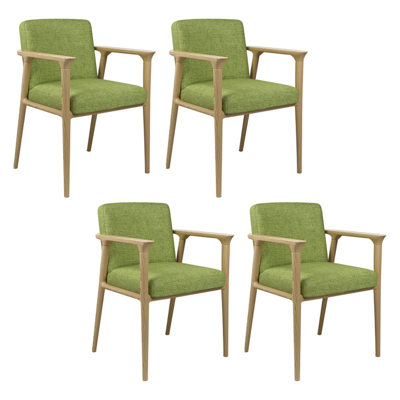 Traditional Style Ash Wood Chairs Solid Back Arm Kichen Dining Rooms Chair Green 4 Piece Set Clearhalo ' kitchen&dining_furn' 'Dining Chairs' 'Dining Tables & Seating' 'dining_chair' 'furn' 'furn_dining_chair' 'Furniture' 'furniture_dining_chair' 'Kitchen & Dining Furniture' 'kitchen' 3725098