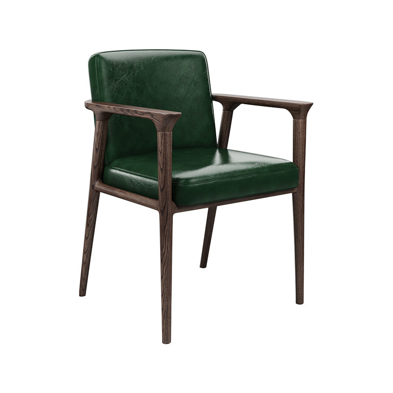 Traditional Style Ash Wood Chairs Solid Back Arm Kichen Dining Rooms Chair Blackish Green 1 Piece Clearhalo ' kitchen&dining_furn' 'Dining Chairs' 'Dining Tables & Seating' 'dining_chair' 'furn' 'furn_dining_chair' 'Furniture' 'furniture_dining_chair' 'Kitchen & Dining Furniture' 'kitchen' 3725107
