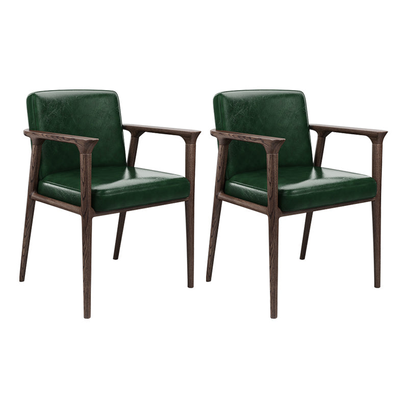 Traditional Style Ash Wood Chairs Solid Back Arm Kichen Dining Rooms Chair Blackish Green 2 Piece Set Clearhalo ' kitchen&dining_furn' 'Dining Chairs' 'Dining Tables & Seating' 'dining_chair' 'furn' 'furn_dining_chair' 'Furniture' 'furniture_dining_chair' 'Kitchen & Dining Furniture' 'kitchen' 3725109