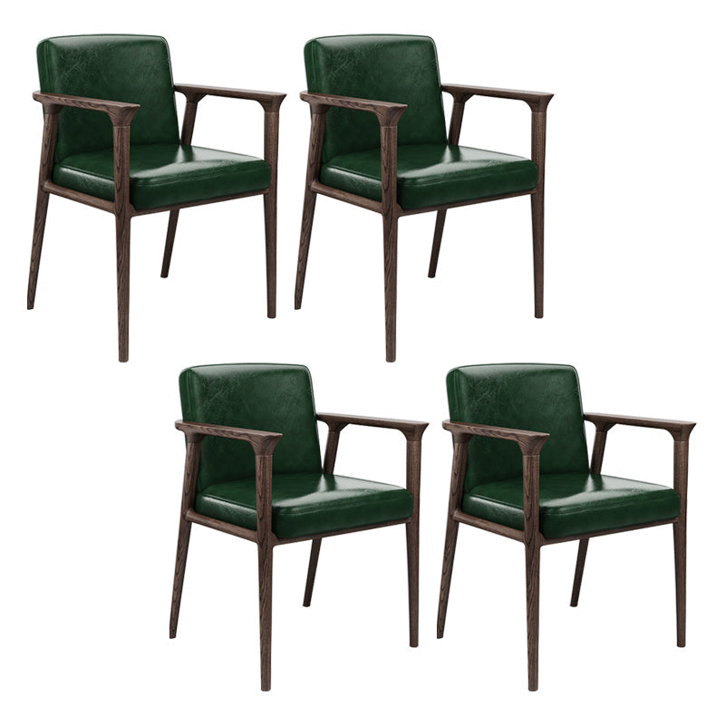 Traditional Style Ash Wood Chairs Solid Back Arm Kichen Dining Rooms Chair Blackish Green 4 Piece Set Clearhalo ' kitchen&dining_furn' 'Dining Chairs' 'Dining Tables & Seating' 'dining_chair' 'furn' 'furn_dining_chair' 'Furniture' 'furniture_dining_chair' 'Kitchen & Dining Furniture' 'kitchen' 3725111