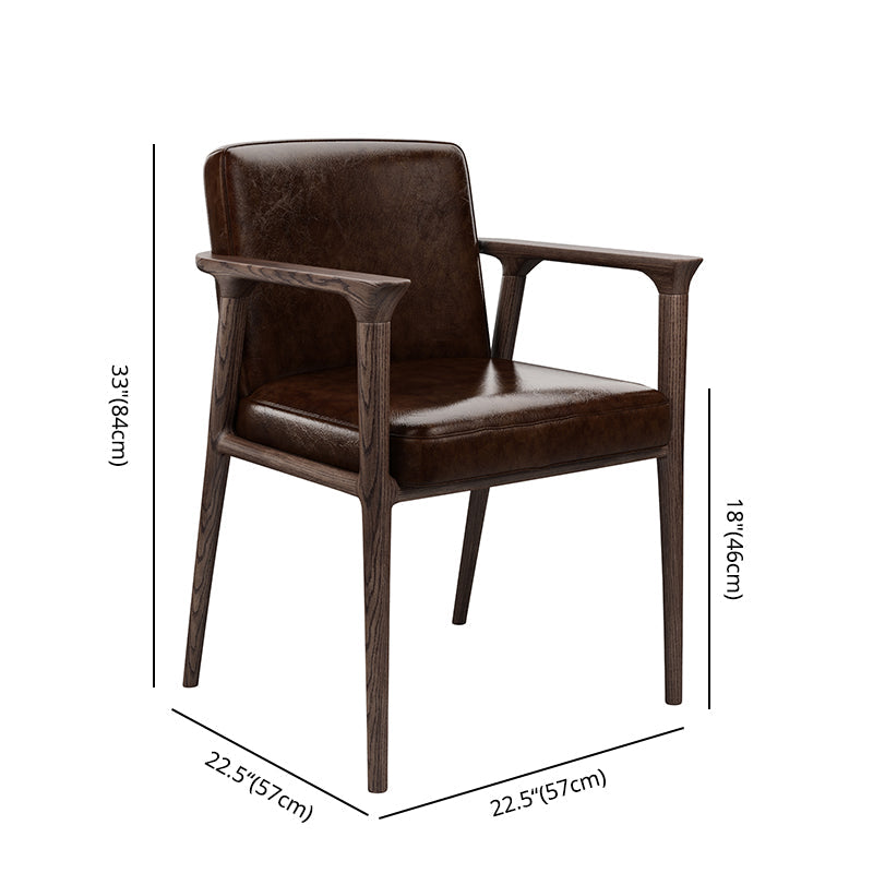 Traditional Style Ash Wood Chairs Solid Back Arm Kichen Dining Rooms Chair Clearhalo ' kitchen&dining_furn' 'Dining Chairs' 'Dining Tables & Seating' 'dining_chair' 'furn' 'furn_dining_chair' 'Furniture' 'furniture_dining_chair' 'Kitchen & Dining Furniture' 'kitchen' 3725112