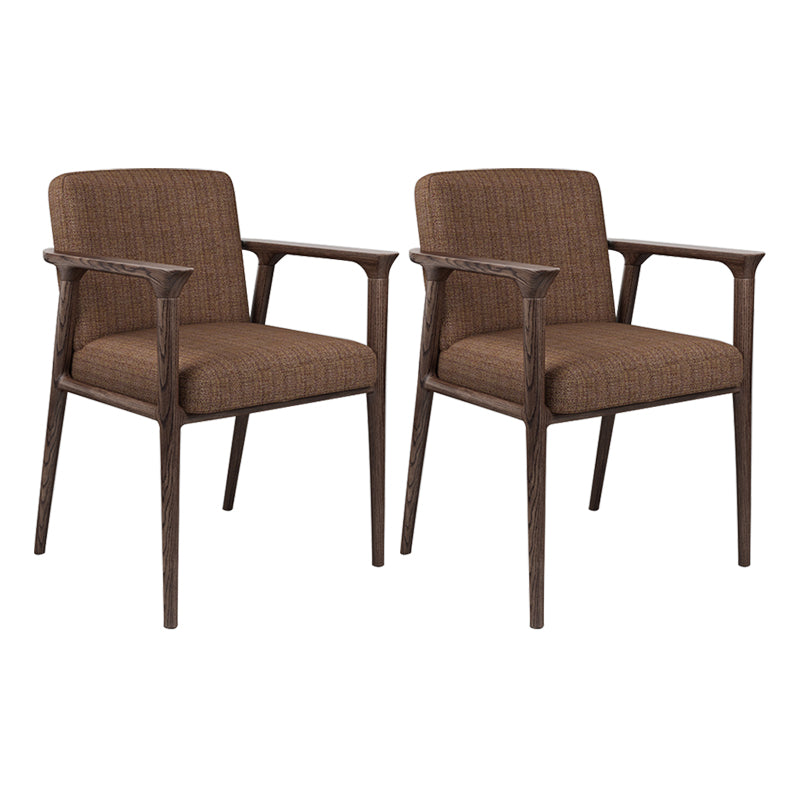 Traditional Style Ash Wood Chairs Solid Back Arm Kichen Dining Rooms Chair Coffee 2 Piece Set Clearhalo ' kitchen&dining_furn' 'Dining Chairs' 'Dining Tables & Seating' 'dining_chair' 'furn' 'furn_dining_chair' 'Furniture' 'furniture_dining_chair' 'Kitchen & Dining Furniture' 'kitchen' 3725121