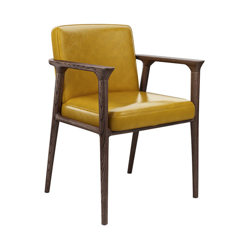 Traditional Style Ash Wood Chairs Solid Back Arm Kichen Dining Rooms Chair Yellow 1 Piece Clearhalo ' kitchen&dining_furn' 'Dining Chairs' 'Dining Tables & Seating' 'dining_chair' 'furn' 'furn_dining_chair' 'Furniture' 'furniture_dining_chair' 'Kitchen & Dining Furniture' 'kitchen' 3725123
