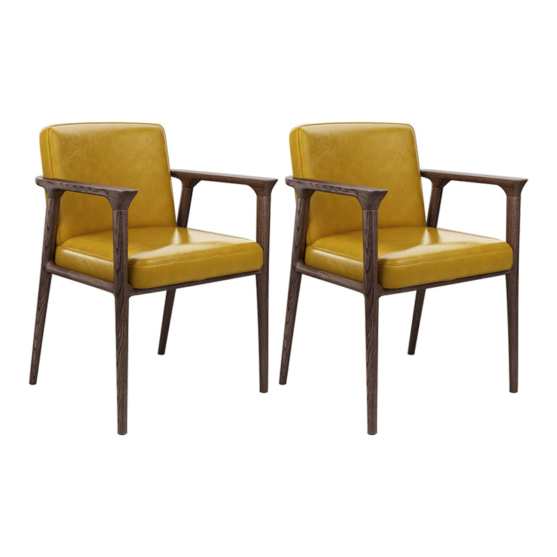 Traditional Style Ash Wood Chairs Solid Back Arm Kichen Dining Rooms Chair Yellow 2 Piece Set Clearhalo ' kitchen&dining_furn' 'Dining Chairs' 'Dining Tables & Seating' 'dining_chair' 'furn' 'furn_dining_chair' 'Furniture' 'furniture_dining_chair' 'Kitchen & Dining Furniture' 'kitchen' 3725124