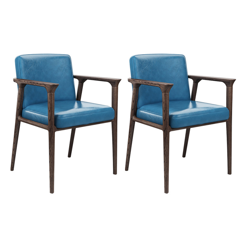 Traditional Style Ash Wood Chairs Solid Back Arm Kichen Dining Rooms Chair Blue 2 Piece Set Clearhalo ' kitchen&dining_furn' 'Dining Chairs' 'Dining Tables & Seating' 'dining_chair' 'furn' 'furn_dining_chair' 'Furniture' 'furniture_dining_chair' 'Kitchen & Dining Furniture' 'kitchen' 3725130