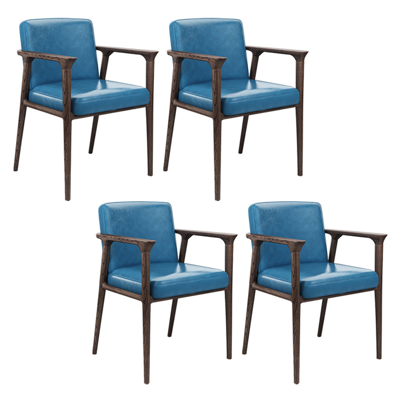 Traditional Style Ash Wood Chairs Solid Back Arm Kichen Dining Rooms Chair Blue 4 Piece Set Clearhalo ' kitchen&dining_furn' 'Dining Chairs' 'Dining Tables & Seating' 'dining_chair' 'furn' 'furn_dining_chair' 'Furniture' 'furniture_dining_chair' 'Kitchen & Dining Furniture' 'kitchen' 3725131