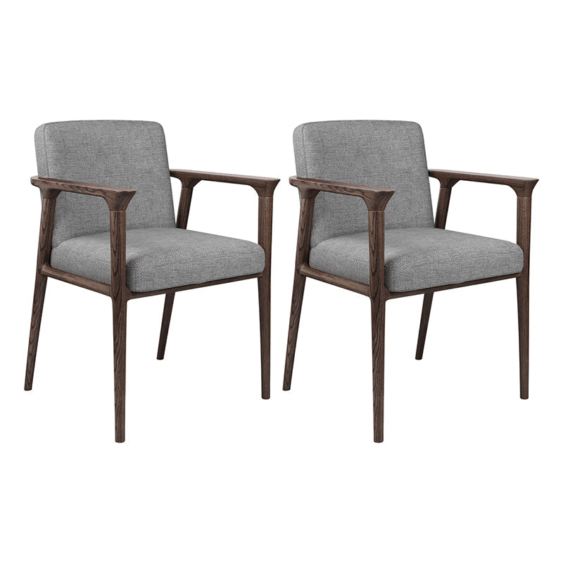 Traditional Style Ash Wood Chairs Solid Back Arm Kichen Dining Rooms Chair Grey 2 Piece Set Clearhalo ' kitchen&dining_furn' 'Dining Chairs' 'Dining Tables & Seating' 'dining_chair' 'furn' 'furn_dining_chair' 'Furniture' 'furniture_dining_chair' 'Kitchen & Dining Furniture' 'kitchen' 3725140