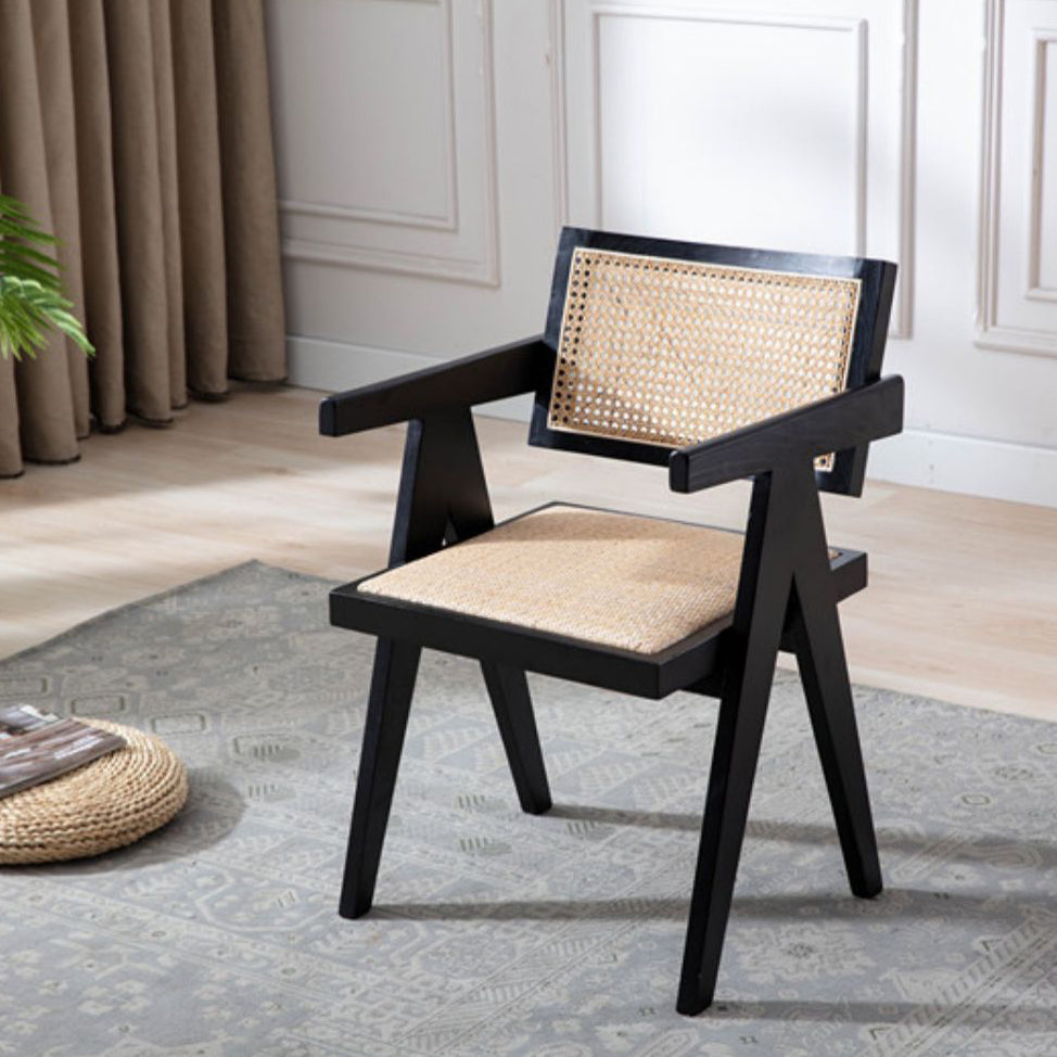 Farmhouse Style Ash Wood Chair Open Back Dining Room Kitchen Arm Chairs Set Black 1 Piece Clearhalo ' kitchen&dining_furn' 'Dining Chairs' 'Dining Tables & Seating' 'dining_chair' 'furn' 'furn_dining_chair' 'Furniture' 'furniture_dining_chair' 'Kitchen & Dining Furniture' 'kitchen' 3725143