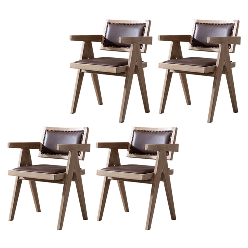 Farmhouse Style Ash Wood Chair Open Back Dining Room Kitchen Arm Chairs Set Light Brown 4 Piece Set Clearhalo ' kitchen&dining_furn' 'Dining Chairs' 'Dining Tables & Seating' 'dining_chair' 'furn' 'furn_dining_chair' 'Furniture' 'furniture_dining_chair' 'Kitchen & Dining Furniture' 'kitchen' 3725151
