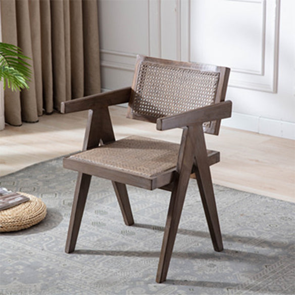 Farmhouse Style Ash Wood Chair Open Back Dining Room Kitchen Arm Chairs Set Taupe 1 Piece Clearhalo ' kitchen&dining_furn' 'Dining Chairs' 'Dining Tables & Seating' 'dining_chair' 'furn' 'furn_dining_chair' 'Furniture' 'furniture_dining_chair' 'Kitchen & Dining Furniture' 'kitchen' 3725157