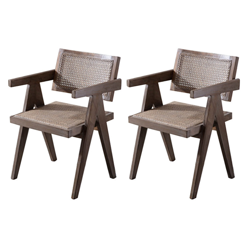 Farmhouse Style Ash Wood Chair Open Back Dining Room Kitchen Arm Chairs Set Taupe 2 Piece Set Clearhalo ' kitchen&dining_furn' 'Dining Chairs' 'Dining Tables & Seating' 'dining_chair' 'furn' 'furn_dining_chair' 'Furniture' 'furniture_dining_chair' 'Kitchen & Dining Furniture' 'kitchen' 3725159