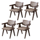 Farmhouse Style Ash Wood Chair Open Back Dining Room Kitchen Arm Chairs Set Taupe 4 Piece Set Clearhalo ' kitchen&dining_furn' 'Dining Chairs' 'Dining Tables & Seating' 'dining_chair' 'furn' 'furn_dining_chair' 'Furniture' 'furniture_dining_chair' 'Kitchen & Dining Furniture' 'kitchen' 3725160