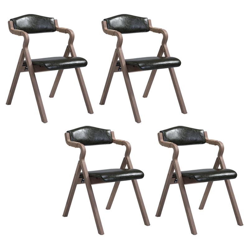 Country Style Foldable Dining Armchair Open Back Upholstered Arm Chairs Blackish Green 4 Piece Set Clearhalo ' kitchen&dining_furn' 'Dining Chairs' 'Dining Tables & Seating' 'dining_chair' 'furn' 'furn_dining_chair' 'Furniture' 'furniture_dining_chair' 'Kitchen & Dining Furniture' 'kitchen' 3725167