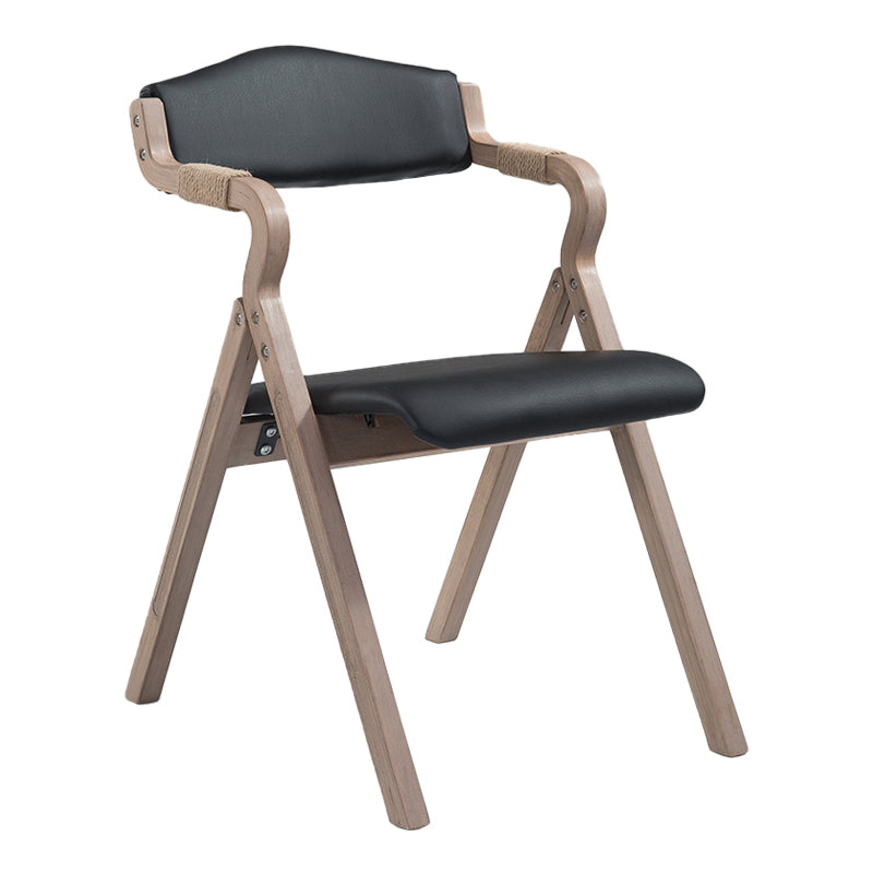 Country Style Foldable Dining Armchair Open Back Upholstered Arm Chairs Black 1 Piece Clearhalo ' kitchen&dining_furn' 'Dining Chairs' 'Dining Tables & Seating' 'dining_chair' 'furn' 'furn_dining_chair' 'Furniture' 'furniture_dining_chair' 'Kitchen & Dining Furniture' 'kitchen' 3725168