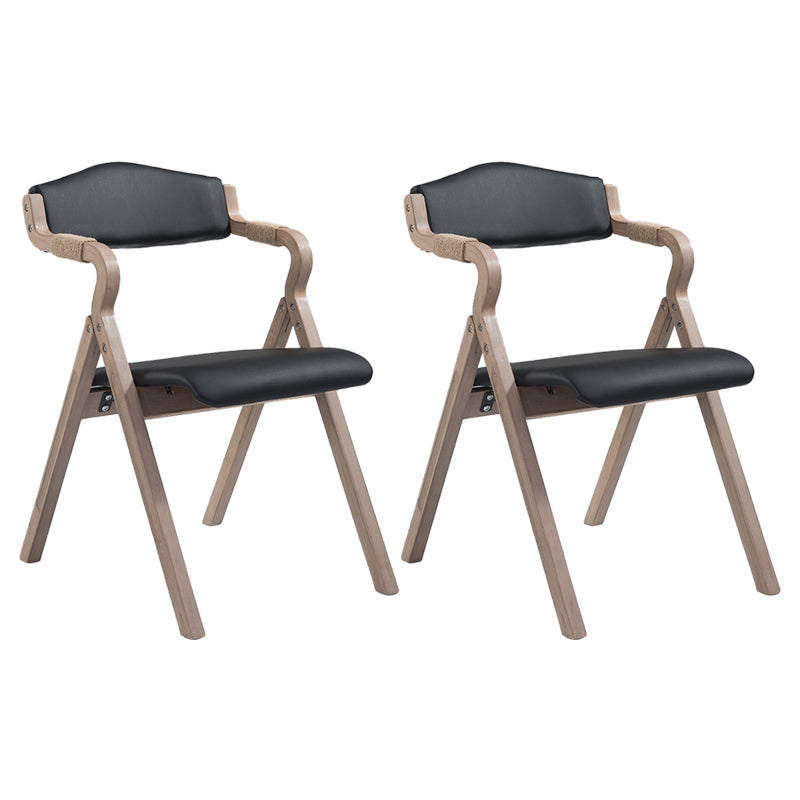 Country Style Foldable Dining Armchair Open Back Upholstered Arm Chairs Black 2 Piece Set Clearhalo ' kitchen&dining_furn' 'Dining Chairs' 'Dining Tables & Seating' 'dining_chair' 'furn' 'furn_dining_chair' 'Furniture' 'furniture_dining_chair' 'Kitchen & Dining Furniture' 'kitchen' 3725170