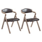 Country Style Foldable Dining Armchair Open Back Upholstered Arm Chairs Dark Coffee 2 Piece Set Clearhalo ' kitchen&dining_furn' 'Dining Chairs' 'Dining Tables & Seating' 'dining_chair' 'furn' 'furn_dining_chair' 'Furniture' 'furniture_dining_chair' 'Kitchen & Dining Furniture' 'kitchen' 3725176