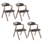 Country Style Foldable Dining Armchair Open Back Upholstered Arm Chairs Dark Coffee 4 Piece Set Clearhalo ' kitchen&dining_furn' 'Dining Chairs' 'Dining Tables & Seating' 'dining_chair' 'furn' 'furn_dining_chair' 'Furniture' 'furniture_dining_chair' 'Kitchen & Dining Furniture' 'kitchen' 3725178