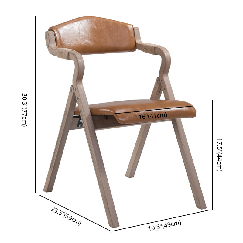 Country Style Foldable Dining Armchair Open Back Upholstered Arm Chairs Clearhalo ' kitchen&dining_furn' 'Dining Chairs' 'Dining Tables & Seating' 'dining_chair' 'furn' 'furn_dining_chair' 'Furniture' 'furniture_dining_chair' 'Kitchen & Dining Furniture' 'kitchen' 3725180