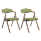 Country Style Foldable Dining Armchair Open Back Upholstered Arm Chairs Lemon Green 2 Piece Set Clearhalo ' kitchen&dining_furn' 'Dining Chairs' 'Dining Tables & Seating' 'dining_chair' 'furn' 'furn_dining_chair' 'Furniture' 'furniture_dining_chair' 'Kitchen & Dining Furniture' 'kitchen' 3725186