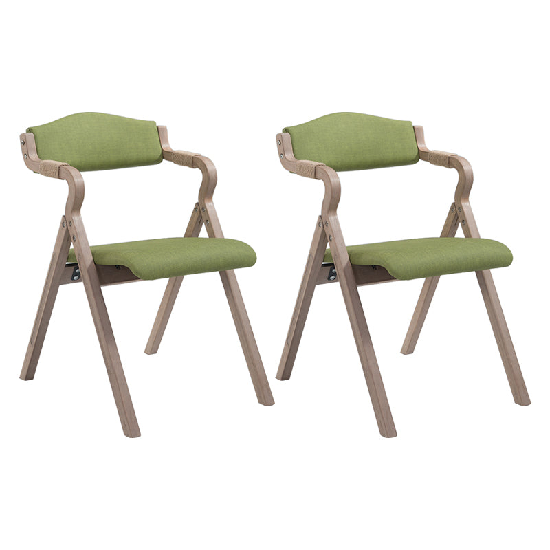 Country Style Foldable Dining Armchair Open Back Upholstered Arm Chairs Lemon Green 2 Piece Set Clearhalo ' kitchen&dining_furn' 'Dining Chairs' 'Dining Tables & Seating' 'dining_chair' 'furn' 'furn_dining_chair' 'Furniture' 'furniture_dining_chair' 'Kitchen & Dining Furniture' 'kitchen' 3725186