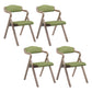 Country Style Foldable Dining Armchair Open Back Upholstered Arm Chairs Lemon Green 4 Piece Set Clearhalo ' kitchen&dining_furn' 'Dining Chairs' 'Dining Tables & Seating' 'dining_chair' 'furn' 'furn_dining_chair' 'Furniture' 'furniture_dining_chair' 'Kitchen & Dining Furniture' 'kitchen' 3725187