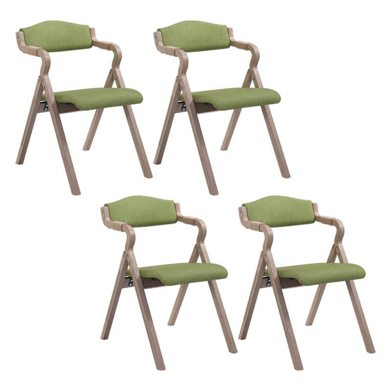 Country Style Foldable Dining Armchair Open Back Upholstered Arm Chairs Lemon Green 4 Piece Set Clearhalo ' kitchen&dining_furn' 'Dining Chairs' 'Dining Tables & Seating' 'dining_chair' 'furn' 'furn_dining_chair' 'Furniture' 'furniture_dining_chair' 'Kitchen & Dining Furniture' 'kitchen' 3725187