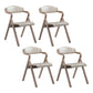 Country Style Foldable Dining Armchair Open Back Upholstered Arm Chairs Off-White 4 Piece Set Clearhalo ' kitchen&dining_furn' 'Dining Chairs' 'Dining Tables & Seating' 'dining_chair' 'furn' 'furn_dining_chair' 'Furniture' 'furniture_dining_chair' 'Kitchen & Dining Furniture' 'kitchen' 3725192
