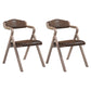 Country Style Foldable Dining Armchair Open Back Upholstered Arm Chairs Dark Brown 2 Piece Set Clearhalo ' kitchen&dining_furn' 'Dining Chairs' 'Dining Tables & Seating' 'dining_chair' 'furn' 'furn_dining_chair' 'Furniture' 'furniture_dining_chair' 'Kitchen & Dining Furniture' 'kitchen' 3725194