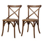 Bentwood Armless Dining Chairs Oak Cross Back Side Chair with Wood Legs Dark Wood 2 Piece Set Clearhalo ' kitchen&dining_furn' 'Dining Chairs' 'Dining Tables & Seating' 'dining_chair' 'furn' 'furn_dining_chair' 'Furniture' 'furniture_dining_chair' 'Kitchen & Dining Furniture' 'kitchen' 3725202