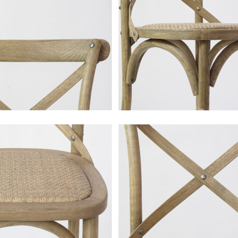 Bentwood Armless Dining Chairs Oak Cross Back Side Chair with Wood Legs Clearhalo ' kitchen&dining_furn' 'Dining Chairs' 'Dining Tables & Seating' 'dining_chair' 'furn' 'furn_dining_chair' 'Furniture' 'furniture_dining_chair' 'Kitchen & Dining Furniture' 'kitchen' 3725206