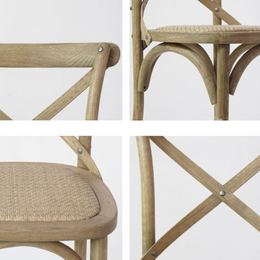 Bentwood Armless Dining Chairs Oak Cross Back Side Chair with Wood Legs Clearhalo ' kitchen&dining_furn' 'Dining Chairs' 'Dining Tables & Seating' 'dining_chair' 'furn' 'furn_dining_chair' 'Furniture' 'furniture_dining_chair' 'Kitchen & Dining Furniture' 'kitchen' 3725206