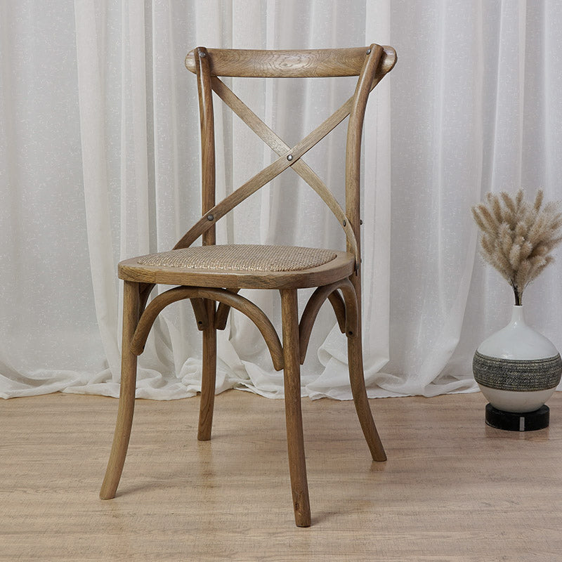 Bentwood Armless Dining Chairs Oak Cross Back Side Chair with Wood Legs Distressed Wood 1 Piece Clearhalo ' kitchen&dining_furn' 'Dining Chairs' 'Dining Tables & Seating' 'dining_chair' 'furn' 'furn_dining_chair' 'Furniture' 'furniture_dining_chair' 'Kitchen & Dining Furniture' 'kitchen' 3725207