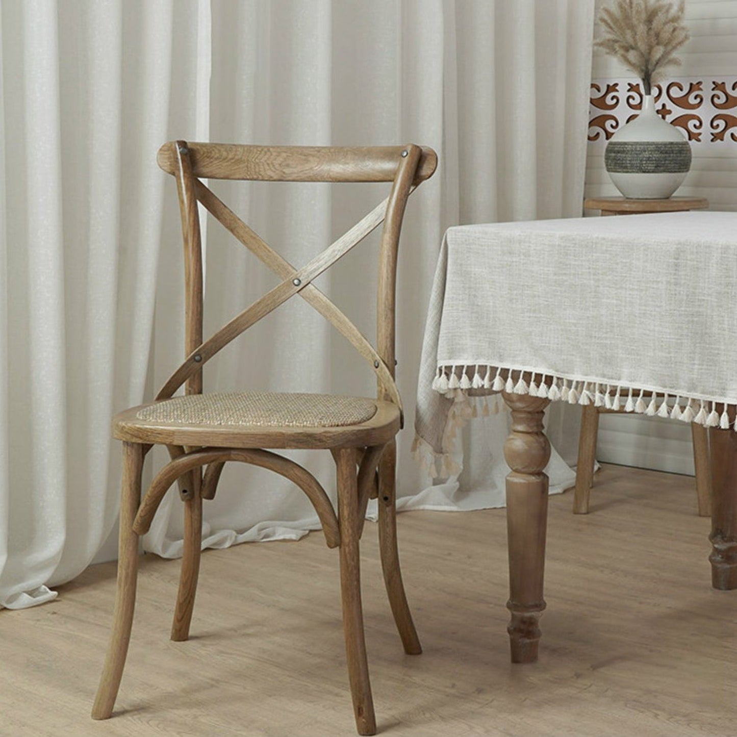 Bentwood Armless Dining Chairs Oak Cross Back Side Chair with Wood Legs Clearhalo ' kitchen&dining_furn' 'Dining Chairs' 'Dining Tables & Seating' 'dining_chair' 'furn' 'furn_dining_chair' 'Furniture' 'furniture_dining_chair' 'Kitchen & Dining Furniture' 'kitchen' 3725209