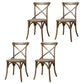 Bentwood Armless Dining Chairs Oak Cross Back Side Chair with Wood Legs Dark Wood 4 Piece Set Clearhalo ' kitchen&dining_furn' 'Dining Chairs' 'Dining Tables & Seating' 'dining_chair' 'furn' 'furn_dining_chair' 'Furniture' 'furniture_dining_chair' 'Kitchen & Dining Furniture' 'kitchen' 3725210