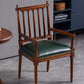 Traditional Study Room Leather Arm Chair Walnut Slat Back Dining Chair Clearhalo ' kitchen&dining_furn' 'Dining Chairs' 'Dining Tables & Seating' 'dining_chair' 'furn' 'furn_dining_chair' 'Furniture' 'furniture_dining_chair' 'Kitchen & Dining Furniture' 'kitchen' 3725215