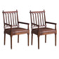 Traditional Study Room Leather Arm Chair Walnut Slat Back Dining Chair Brown 2 Piece Set Clearhalo ' kitchen&dining_furn' 'Dining Chairs' 'Dining Tables & Seating' 'dining_chair' 'furn' 'furn_dining_chair' 'Furniture' 'furniture_dining_chair' 'Kitchen & Dining Furniture' 'kitchen' 3725227