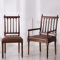 Traditional Study Room Leather Arm Chair Walnut Slat Back Dining Chair Clearhalo ' kitchen&dining_furn' 'Dining Chairs' 'Dining Tables & Seating' 'dining_chair' 'furn' 'furn_dining_chair' 'Furniture' 'furniture_dining_chair' 'Kitchen & Dining Furniture' 'kitchen' 3725236